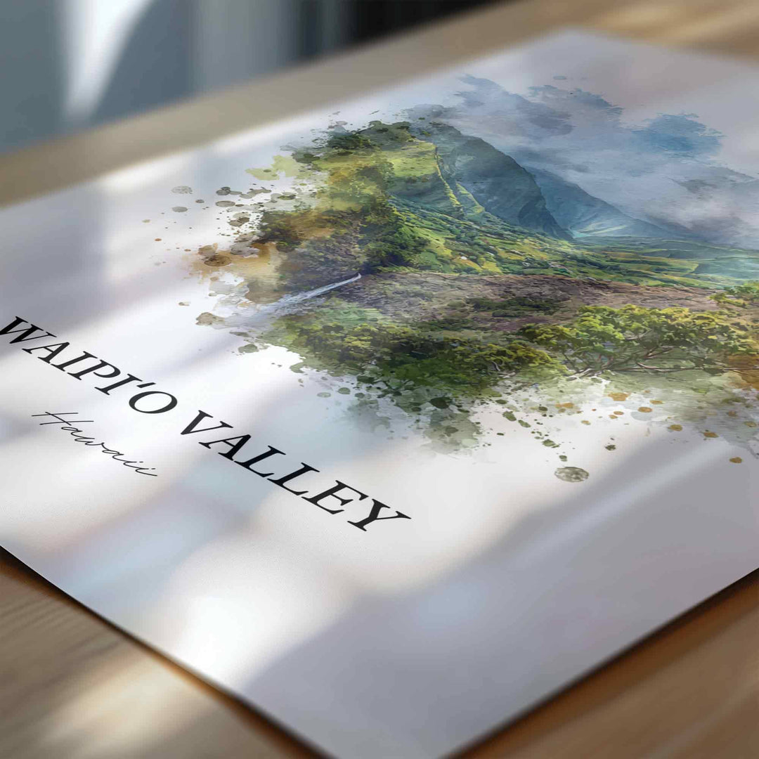 Waipi'o Valley, Hawaii – Watercolor Art Print