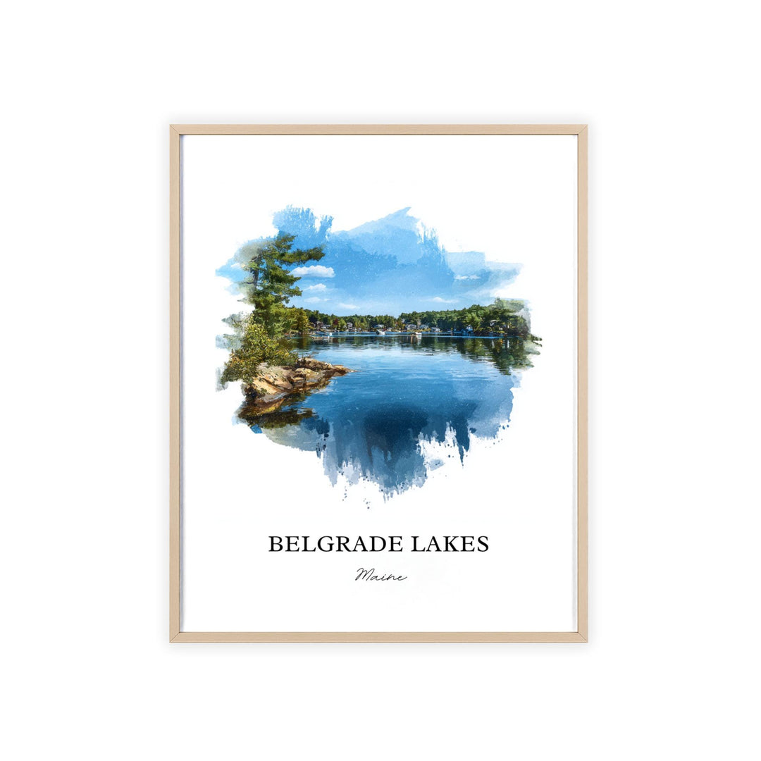 Belgrade Lakes, Maine – Watercolor Art Print