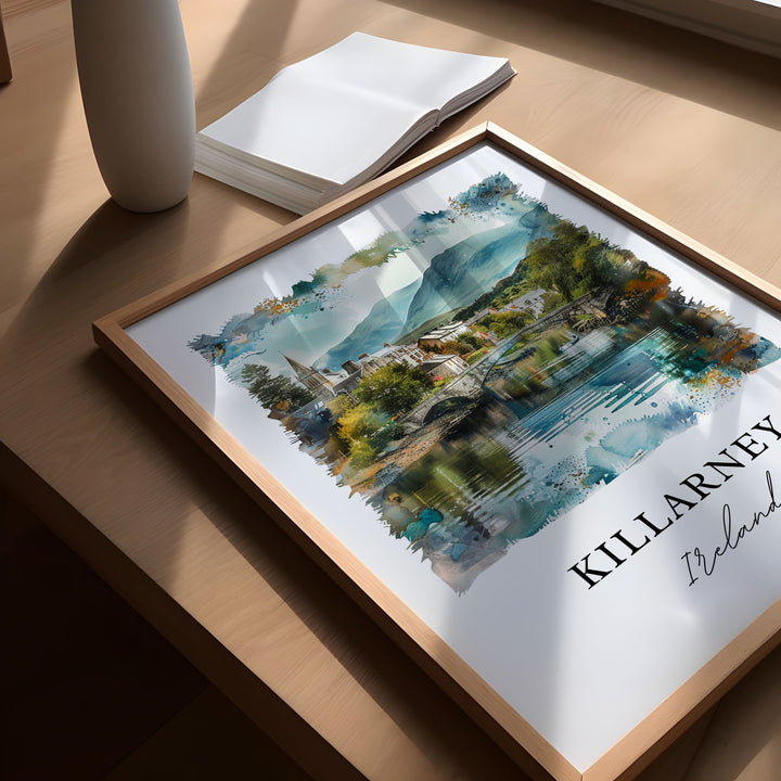 Killarney Ireland Wall Art, Killarney Ireland Print, Killarney Watercolor, Killarney Gift, Travel Poster, Housewarming Gift