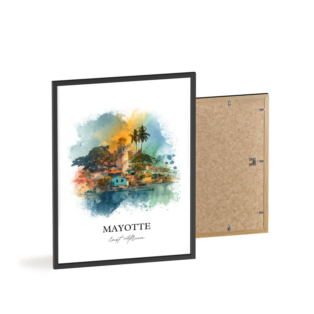 Mayotte Wall Art, Mayotte Print, Mayotte Watercolor Art, East Africa Gift, Travel Print, Travel Poster, Housewarming Gift
