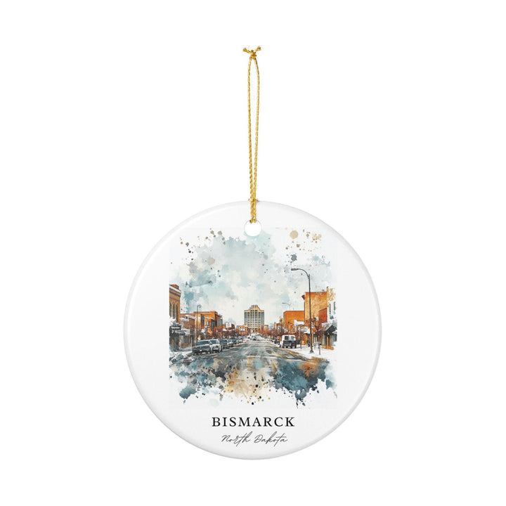Bismarck ND Ornament: Unique Bismarck Souvenir, Bismarck Xmas Decor, and Authentic Bismarck North Dakota Gift