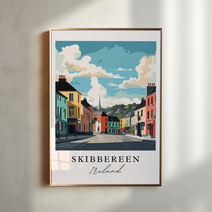 Skibbereen Ireland wall art - Ireland, Skibbereen poster, Skibbereen Wedding gift, Birthday present, Custom Text, Personalised Gift