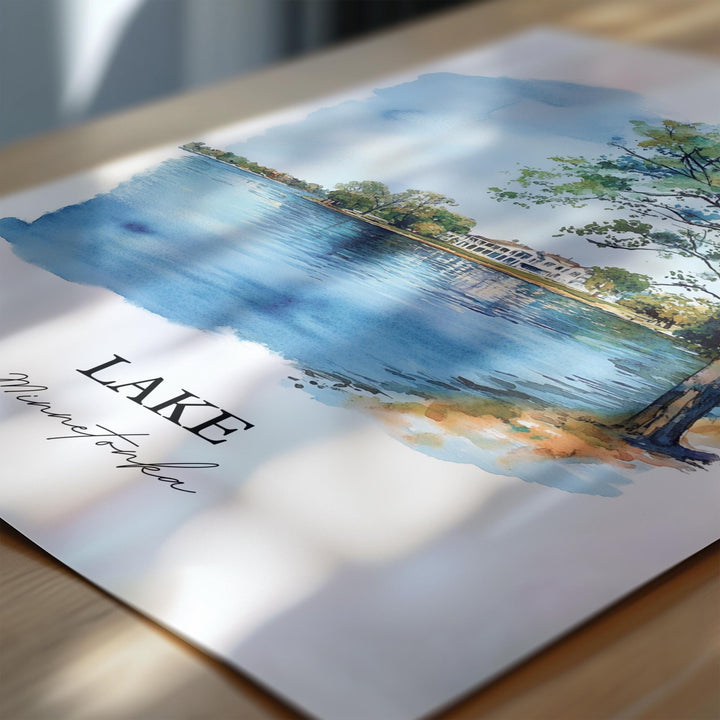 Lake Minnetonka Wall Art, Minneapolis Print, Minnesota Watercolor Art, Lake Minnetonka Gift, Travel Print, Travel Poster, Housewarming Gift