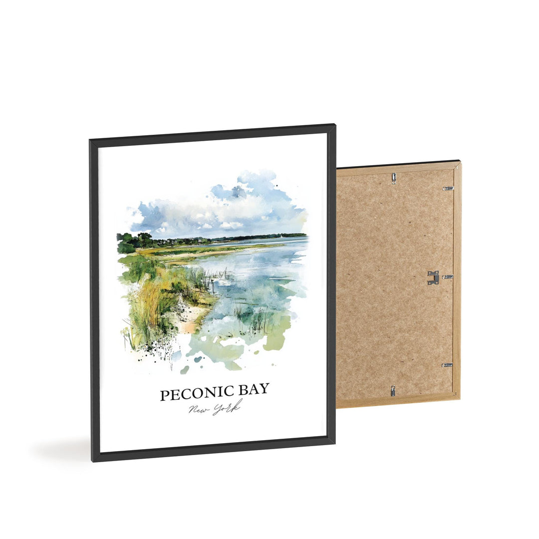 Peconic Bay Wall Art, Suffolk County Print, Long Island Watercolor Art, Peconic Bay Gift, Travel Print, Travel Poster, Housewarming Gift