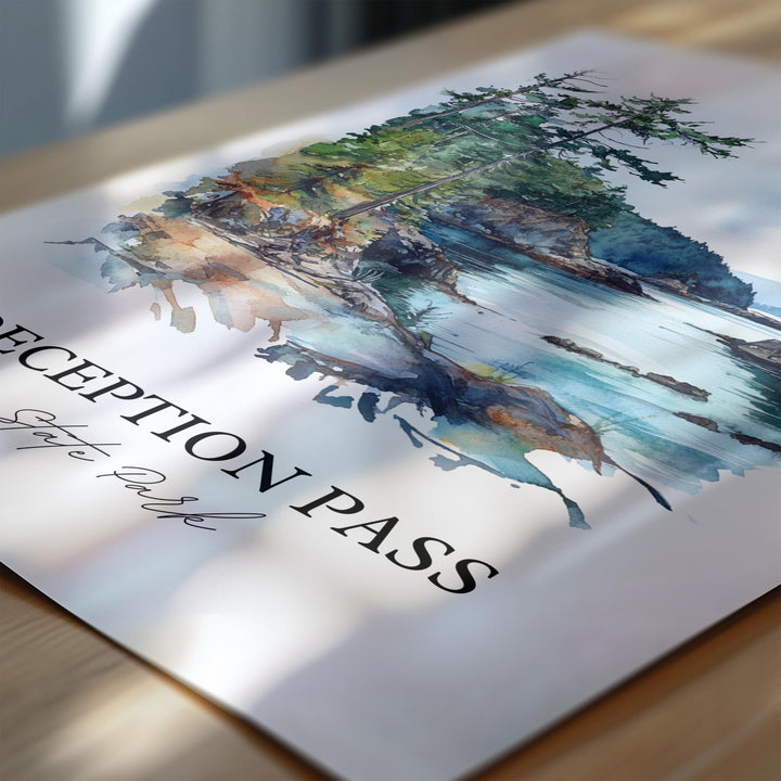 Deception Pass Wall Art, Whidbey Island Print, Washington Artwork, Deception Pass Park Gift, Travel Print, Travel Poster, Housewarming Gift