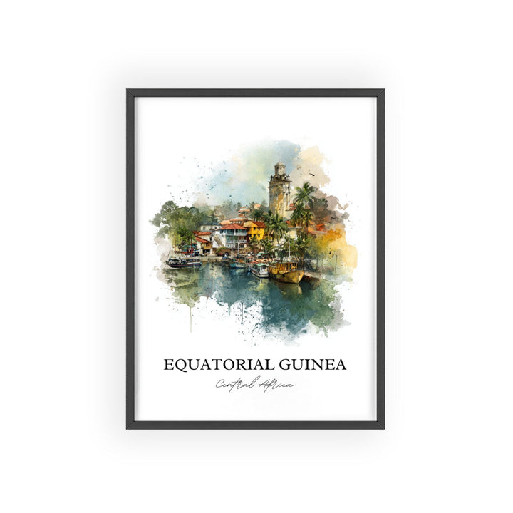 Equatorial Guinea, Africa – Watercolor Art Print