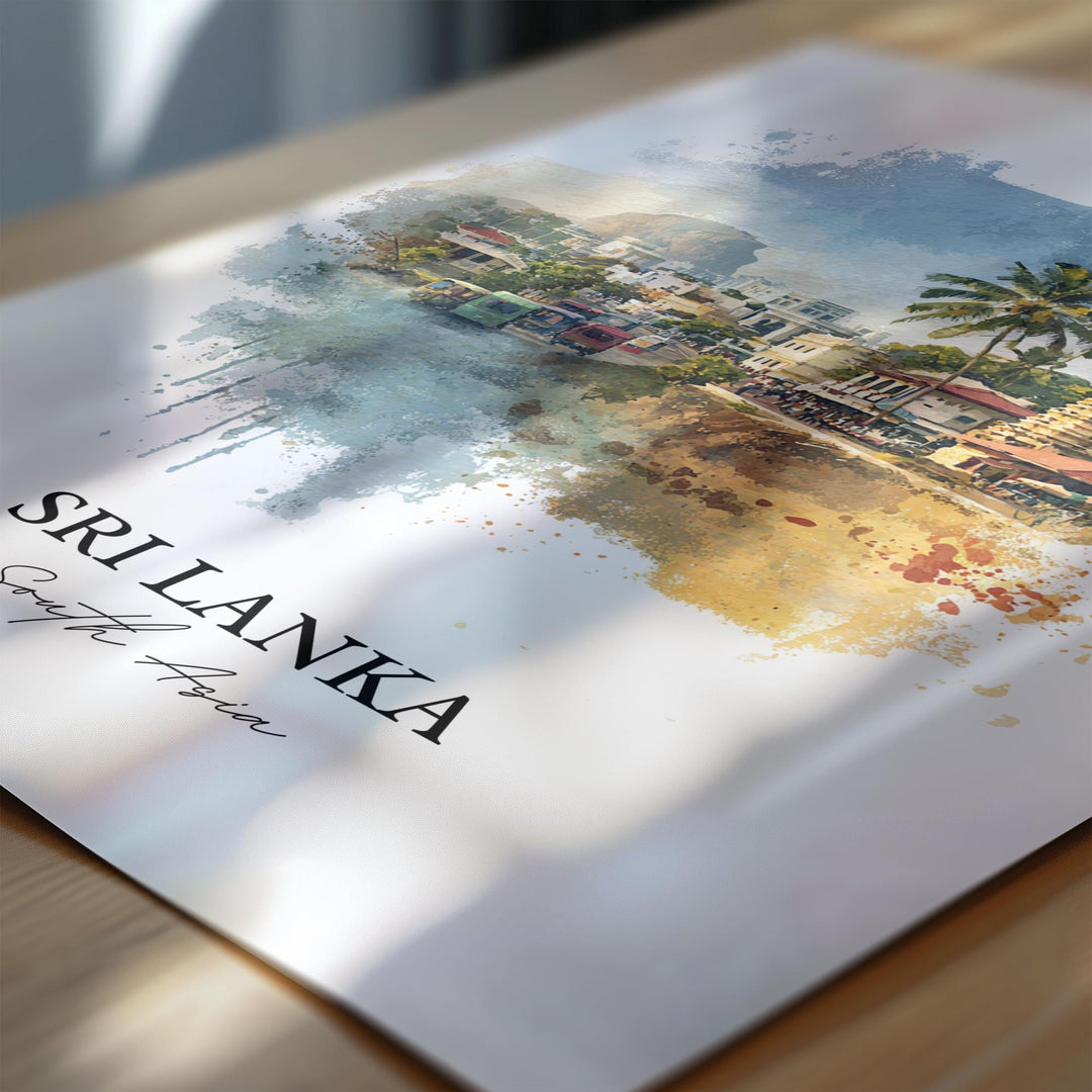 Sri Lanka Wall Art, Sri Lanka Print, Sri Lanka Watercolor Art, Sri Lanka Gift, Travel Print, Travel Poster, Housewarming Gift