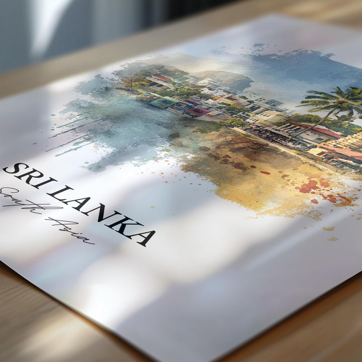 Sri Lanka Wall Art, Sri Lanka Print, Sri Lanka Watercolor Art, Sri Lanka Gift, Travel Print, Travel Poster, Housewarming Gift