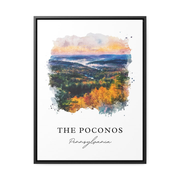 Poconos Wall Art, Poconos PA Print, Pocono Mountains Watercolor, Poconos Pennsylvania Gift,