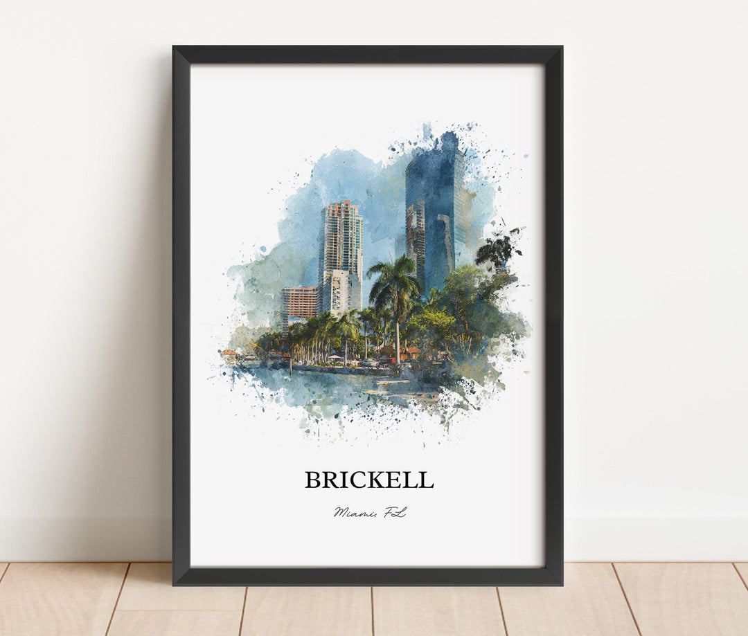 Brickell, Florida – Watercolor Art Print