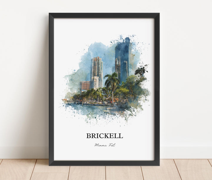 Brickell, Florida – Watercolor Art Print