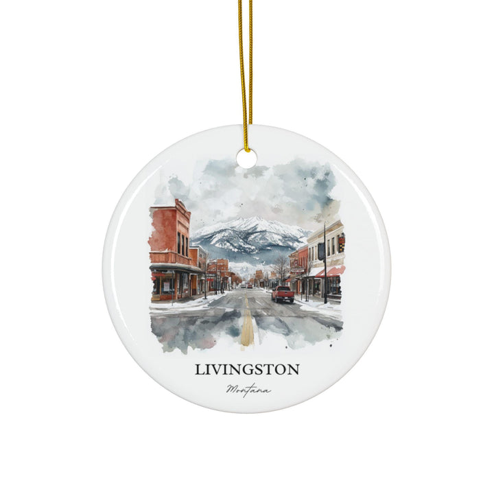 Livingston MT Ornament: Unique Livingston Montana Souvenir, Montana Xmas Decor, and Authentic Montana Gift