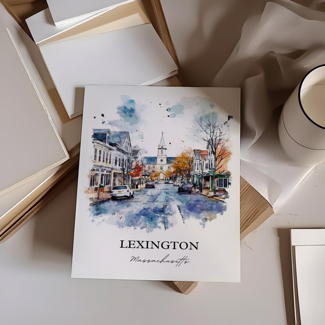 Lexington MA Wall Art - Massachusetts Print