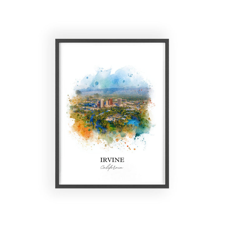 Irvine CA Wall Art, Irvine California Print, Orange County Watercolor, Orange County Gift, Travel Print, Travel Poster, Housewarming Gift