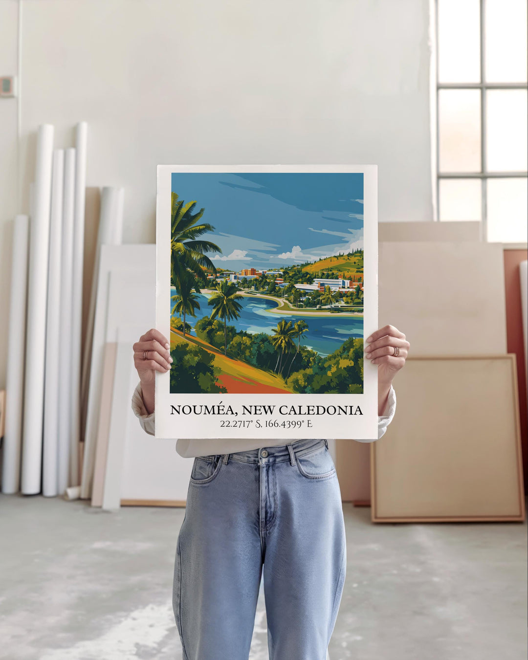 Nouméa Art, Nouméa Retro Travel Art, New Caledonia Home Decor, New Caledonia Gift, New Caledonia Art, Travel Prints, Housewarming Gift