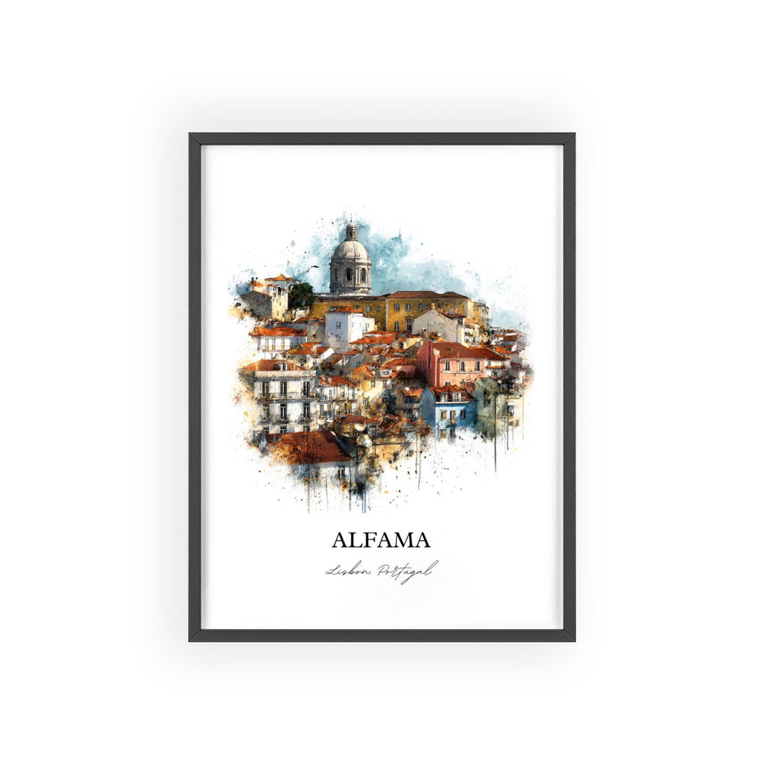 Alfama, Portugal – Watercolor Art Print