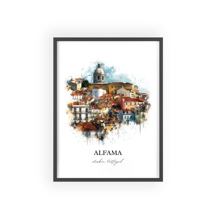 Alfama, Portugal – Watercolor Art Print