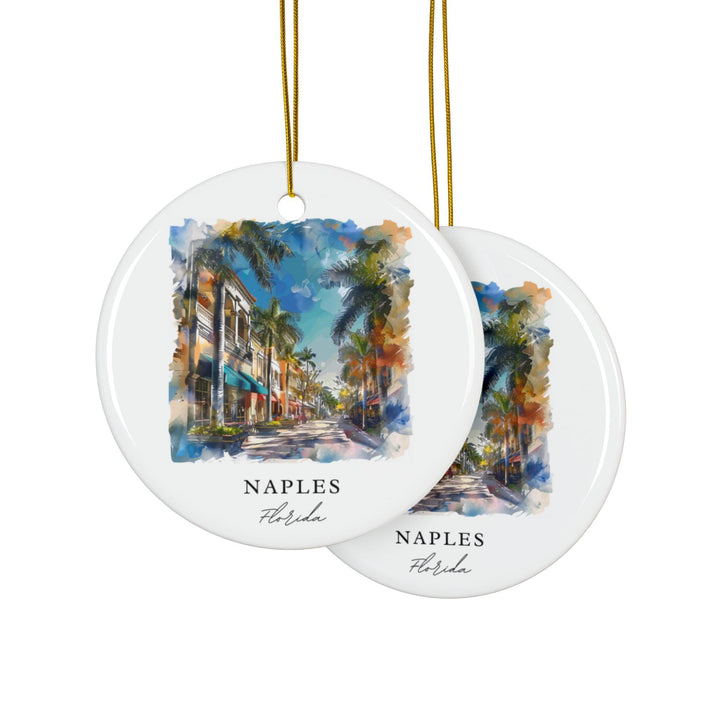 Naples FL Ornament: Unique Naples Florida Souvenir, Florida Xmas Decor, and Authentic Naples Florida Gift