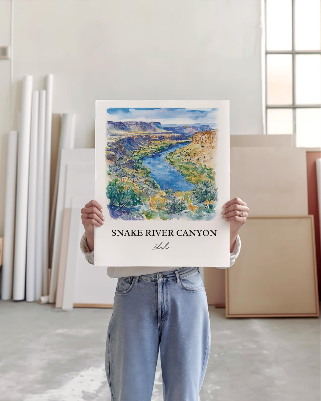 Snake River Idaho Art, Columbia River Idaho Print, Idaho Artwork, Snake River Canyon Gift, Travel Print, Travel Poster, Housewarming Gift