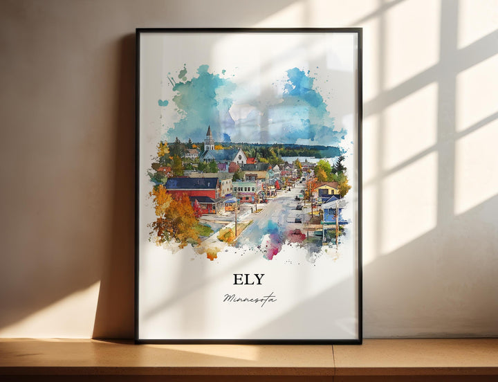 Ely MN Wall Art, St. Louis County Print, Minnesota Watercolor Art, Ely Minnesota Gift, Travel Print, Travel Poster, Housewarming Gift