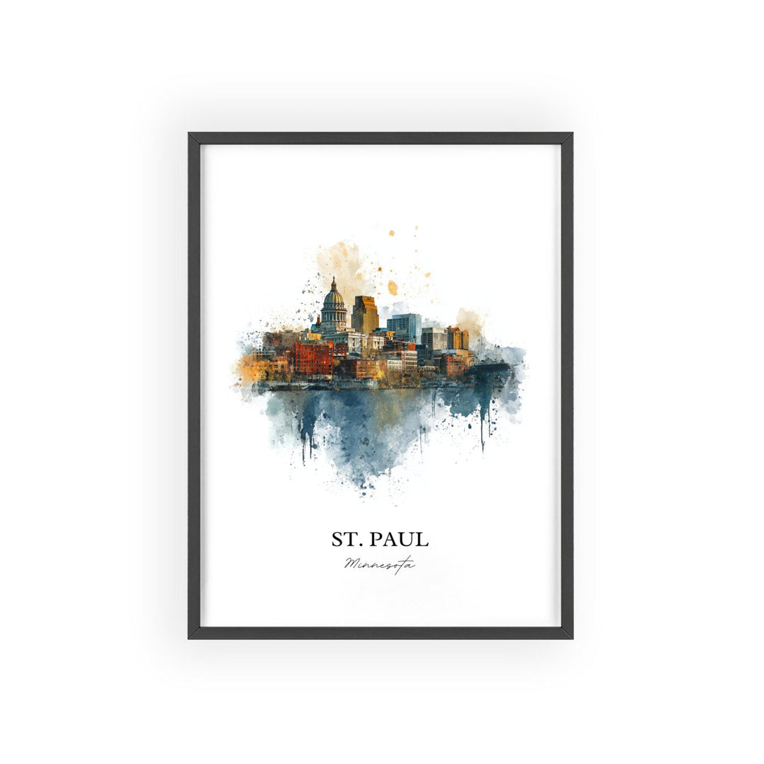 St. Paul MN Wall Art, St Paul Print, Minnesota Watercolor Art, Twin Cities Gift, Travel Print, Travel Poster, Housewarming Gift