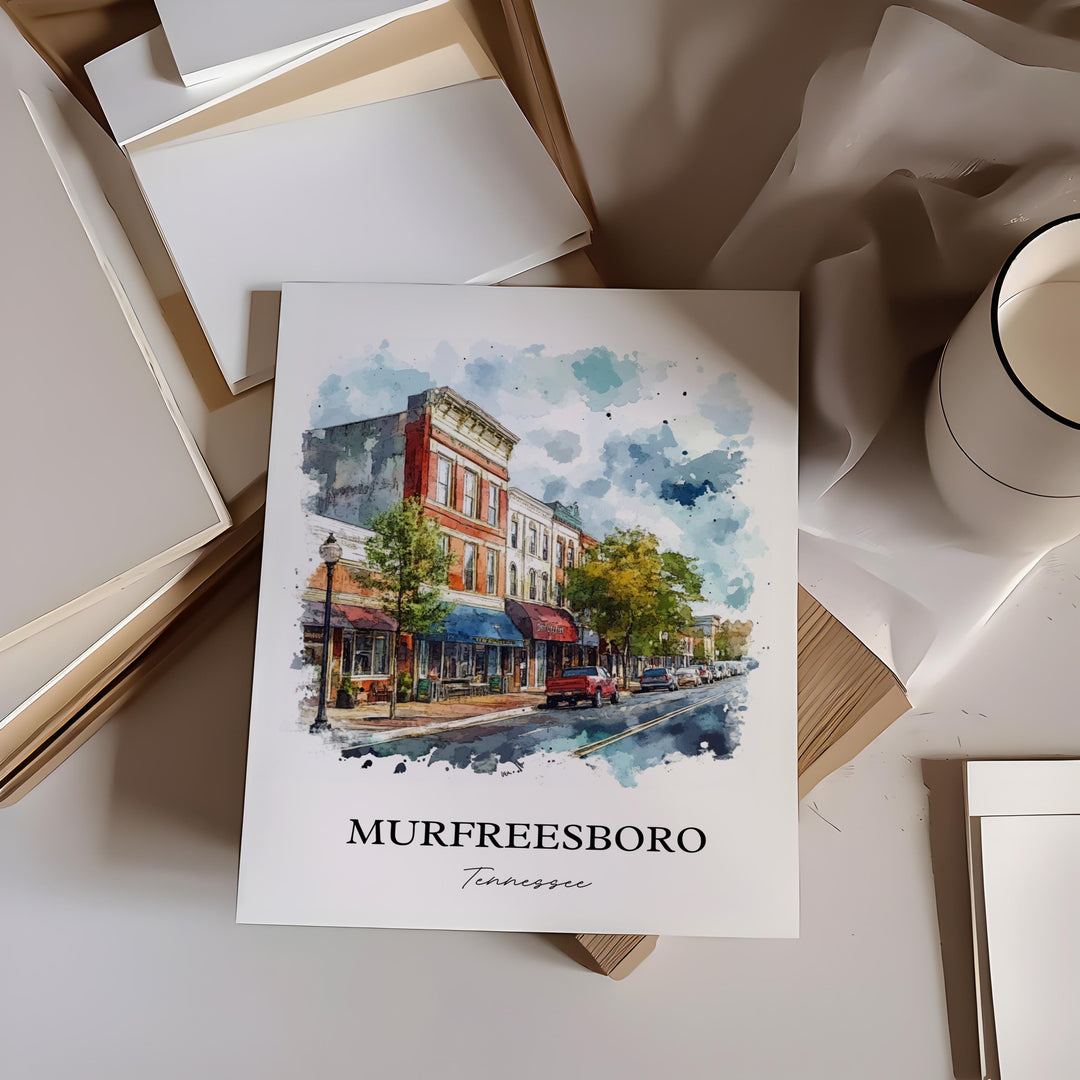 Murfreesboro, TN, USA – Watercolor Art Print