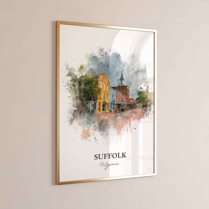 Suffolk, Virginia, USA – Watercolor Art Print