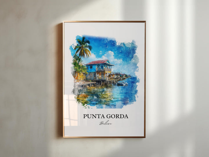 Punta Gorda, Belize – Watercolor Art Print
