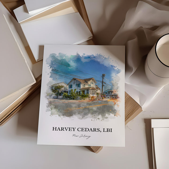Harvey Cedars, NJ – Watercolor Art Print