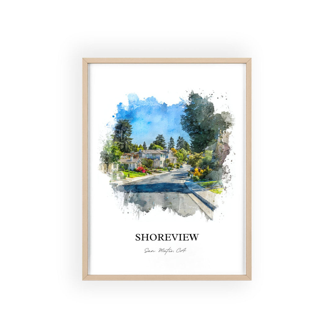 Shoreview, California – Watercolor Art Print