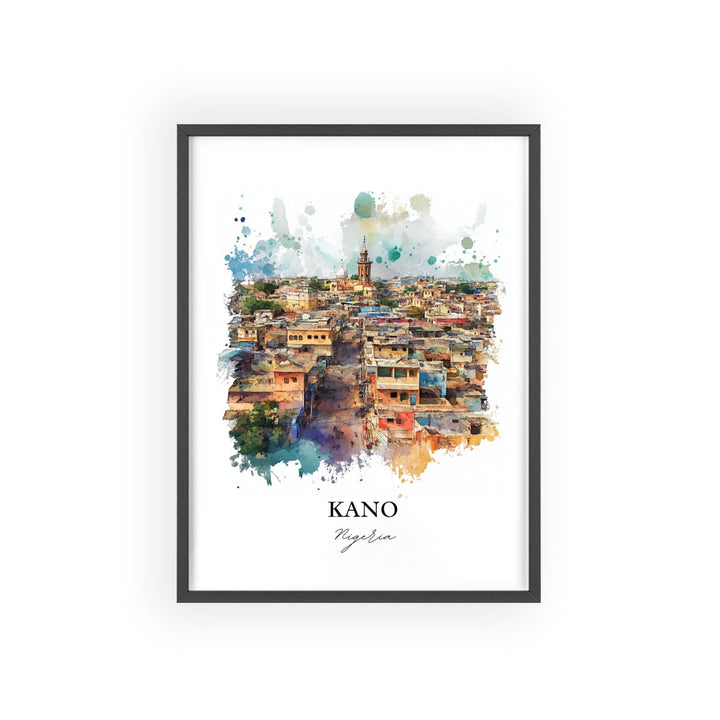 Kano Nigeria Wall Art, Kano Print, Nigeria Watercolor Art, Kano Nigeria Gift, Travel Print, Travel Poster, Housewarming Gift