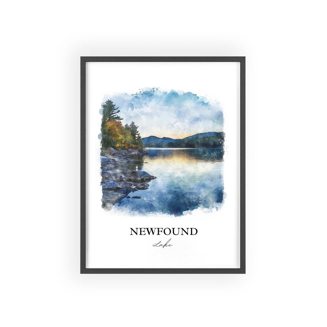 Newfound Lake Wall Art, Grafton County, Print, NH Watercolor Art, Newfound Lake Gift, Travel Print, Travel Poster, Housewarming Gift