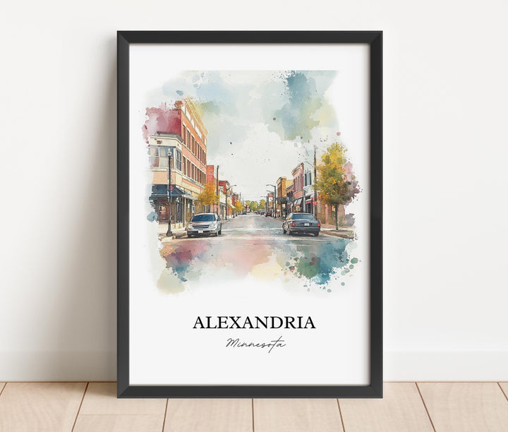 Alexandria MN Art, Douglas County Print, Minnesota Watercolor Art, Alexandria Minnesota Gift, Travel Print, Travel Poster, Housewarming Gift