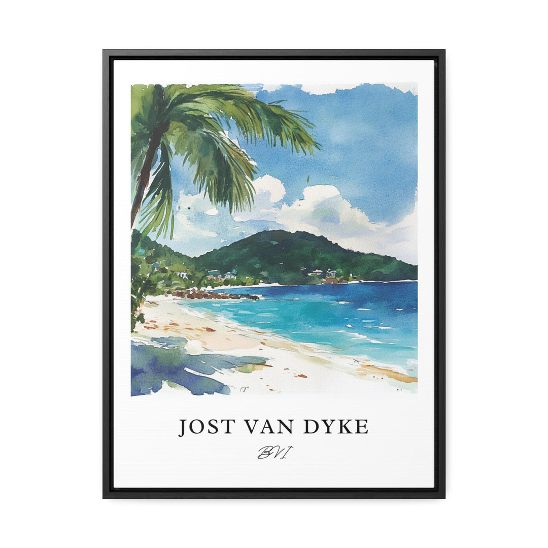Jost Van Dyke Wall Art, BVI Print, Jost Van Dyke Watercolor Art, British Virgin Islands Gift,
