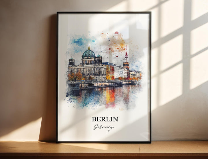 Berlin Wall Art, Berlin Print, Germany Watercolor Art, Berlin Germany Gift, Travel Print, Travel Poster, Housewarming Gift