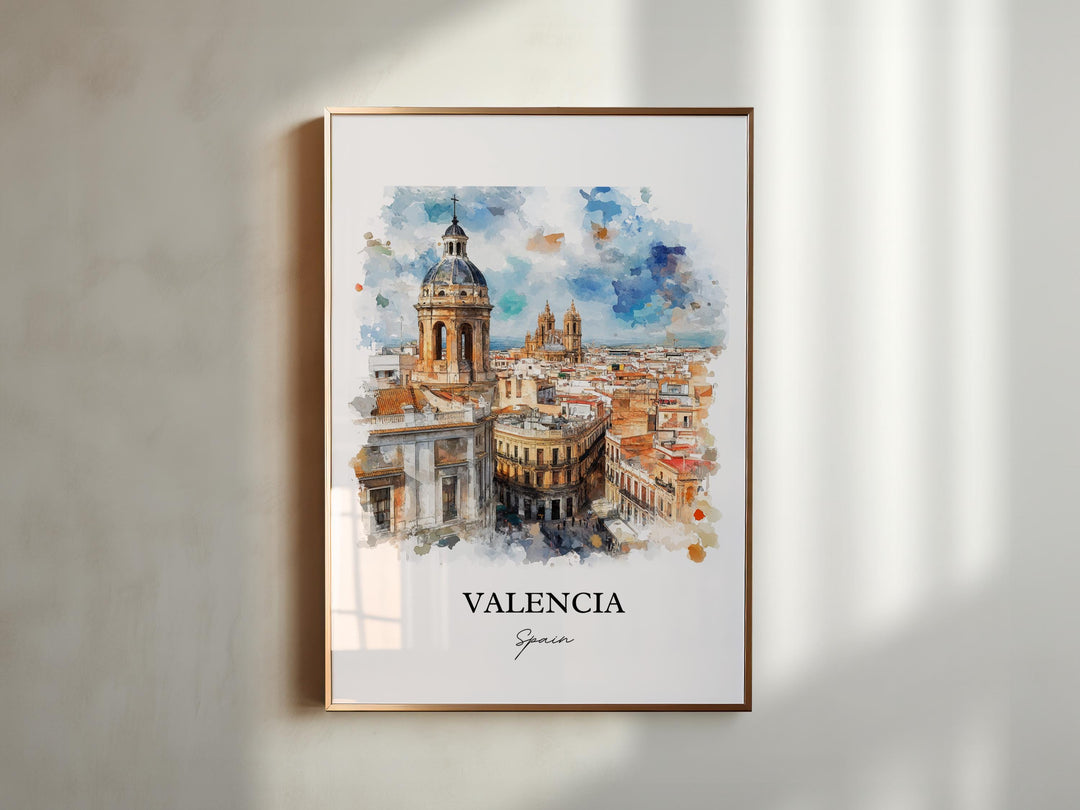 Valéncia Spain Art, Valencia Spain Print, Valéncia Spain Watercolor, Iberian Peninsula Gift, Travel Print, Travel Poster, Housewarming Gift