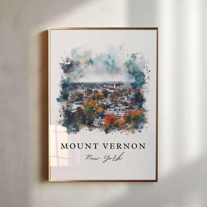Mount Vernon NY wall art - New York, Mount Vernon print, Mt Vernon Wedding gift, Birthday present, Custom Text, Perfect Gift