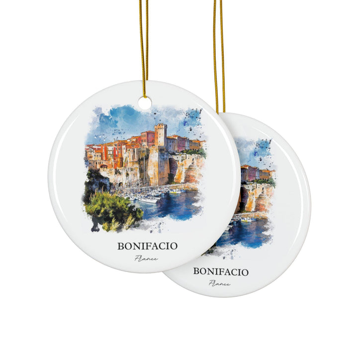 Bonifacio France Ornament: Unique Bonifacio FR Souvenir, Corsica Xmas Decor, and Authentic Corsica Gift