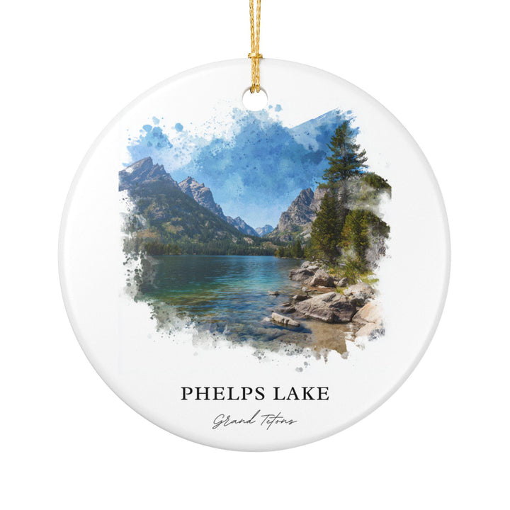 Phelps Lake Wall Art, Grand Tetons Print, Grand Tetons Watercolor Art, Phelps Lake Gift, Phelps Lake Print, Travel Poster, Housewarming Gift