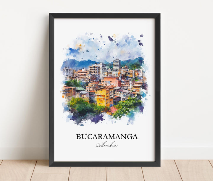 Bucaramanga Wall Art, Santander Print, Colombia Watercolor Art, Bucaramanga Gift, Travel Print, Travel Poster, Housewarming Gift