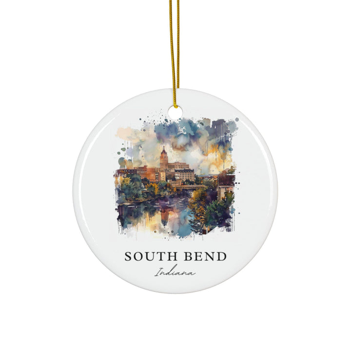 South Bend IN Ornament: Unique South Bend Souvenir, South Bend Decor, and Notre Dame University Christmas Gift