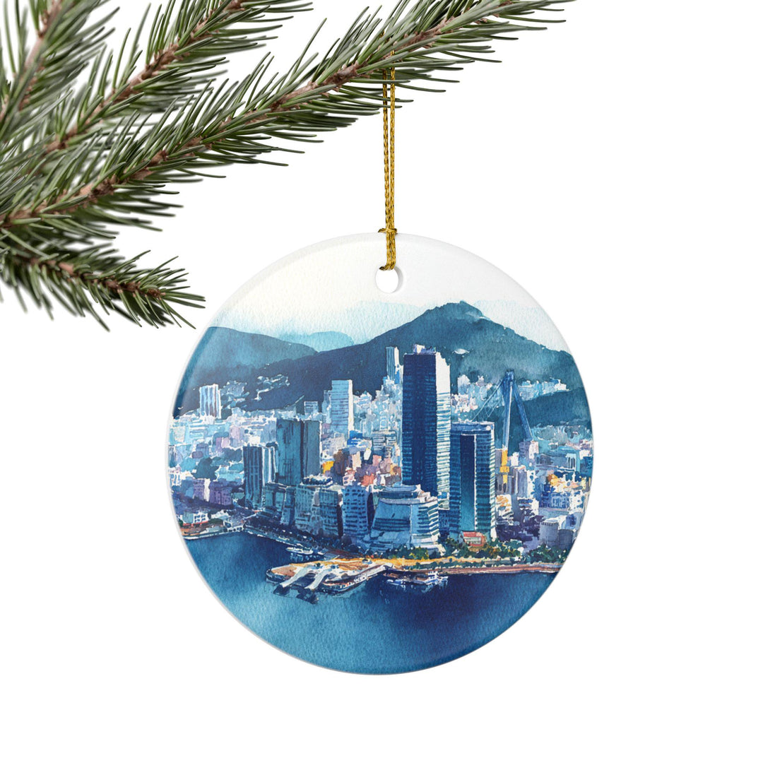 Busan South Korea Ornament: Unique Busan Souvenir, Busan Xmas Decor, and Authentic Busan Skyline Gift