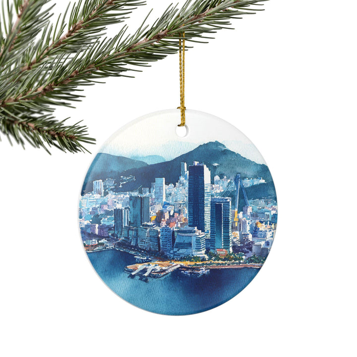 Busan South Korea Ornament: Unique Busan Souvenir, Busan Xmas Decor, and Authentic Busan Skyline Gift