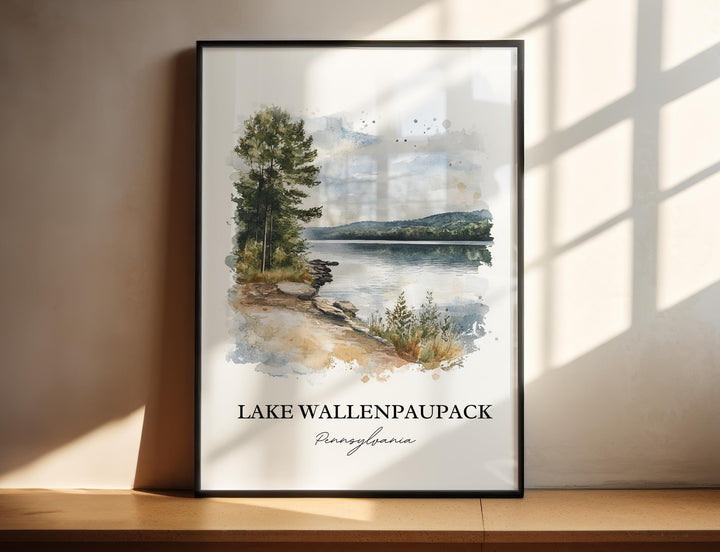 Lake Wallenpaupack Art, Tafton PA Print, Pennsylvania Watercolor, Lake Wallenpaupack Gift, Travel Print, Travel Poster, Housewarming Gift