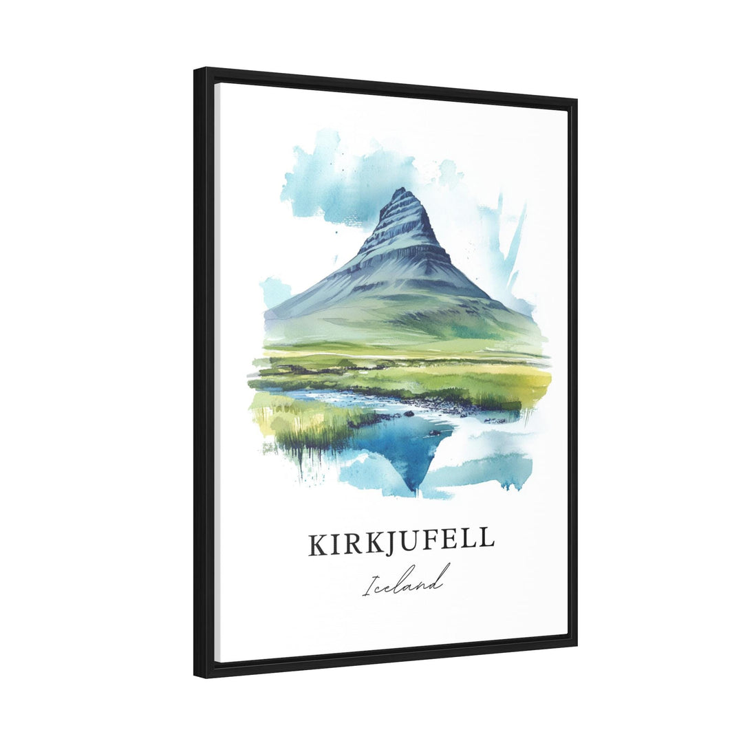 Kirkjufell Wall Art, Kirkjufell Print, Grundarfjörður Watercolor, Iceland Gift, Kirkjufell