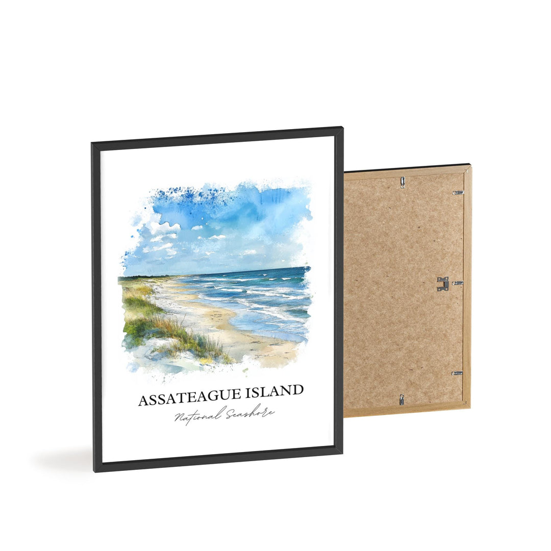Assateague Island Art, Assateague Print, Virginia Watercolor Art, Assateague Island Gift, Travel Print, Travel Poster, Housewarming Gift