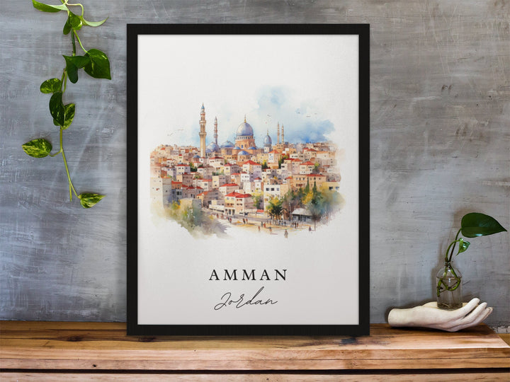 Amman Jordan wall art - Jordan, Amman poster, Wedding gift, Birthday present, Custom Text, Personalized Gift