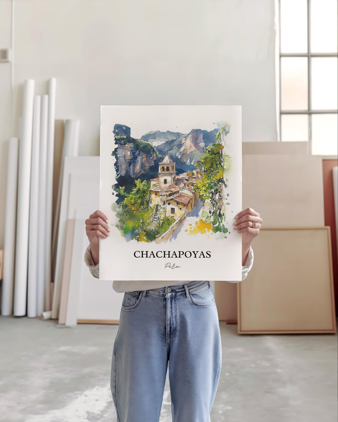 Chachapoyas Wall Art, Northern Peru Print, Peru Watercolor Art, Chachapoyas Gift, Travel Print, Travel Poster, Housewarming Gift