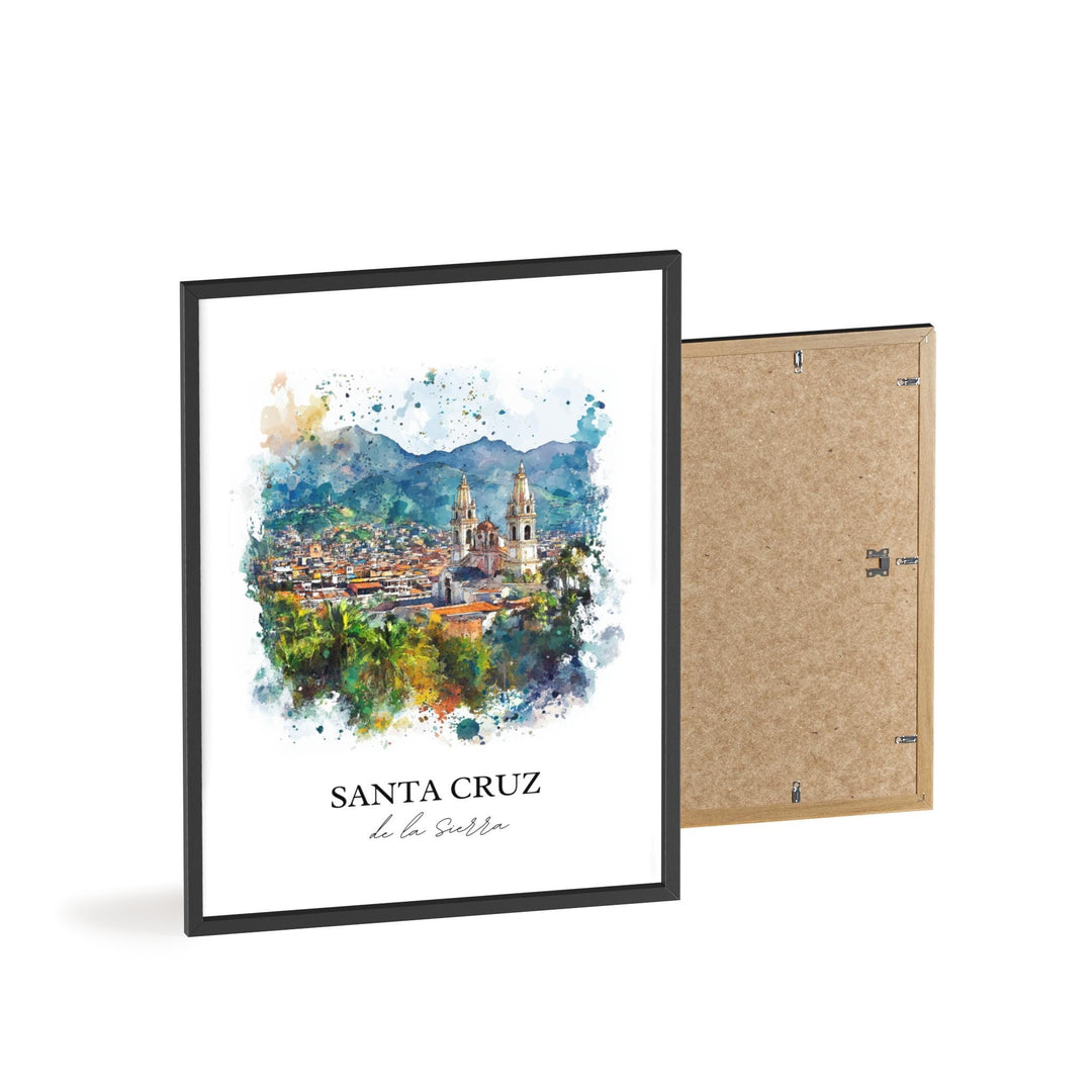 Santa Cruz de la Sierra Art, Bolivia Print, Bolivia Watercolor, Santa Cruz de la Sierra Gift, Travel Print, Travel Poster, Housewarming Gift