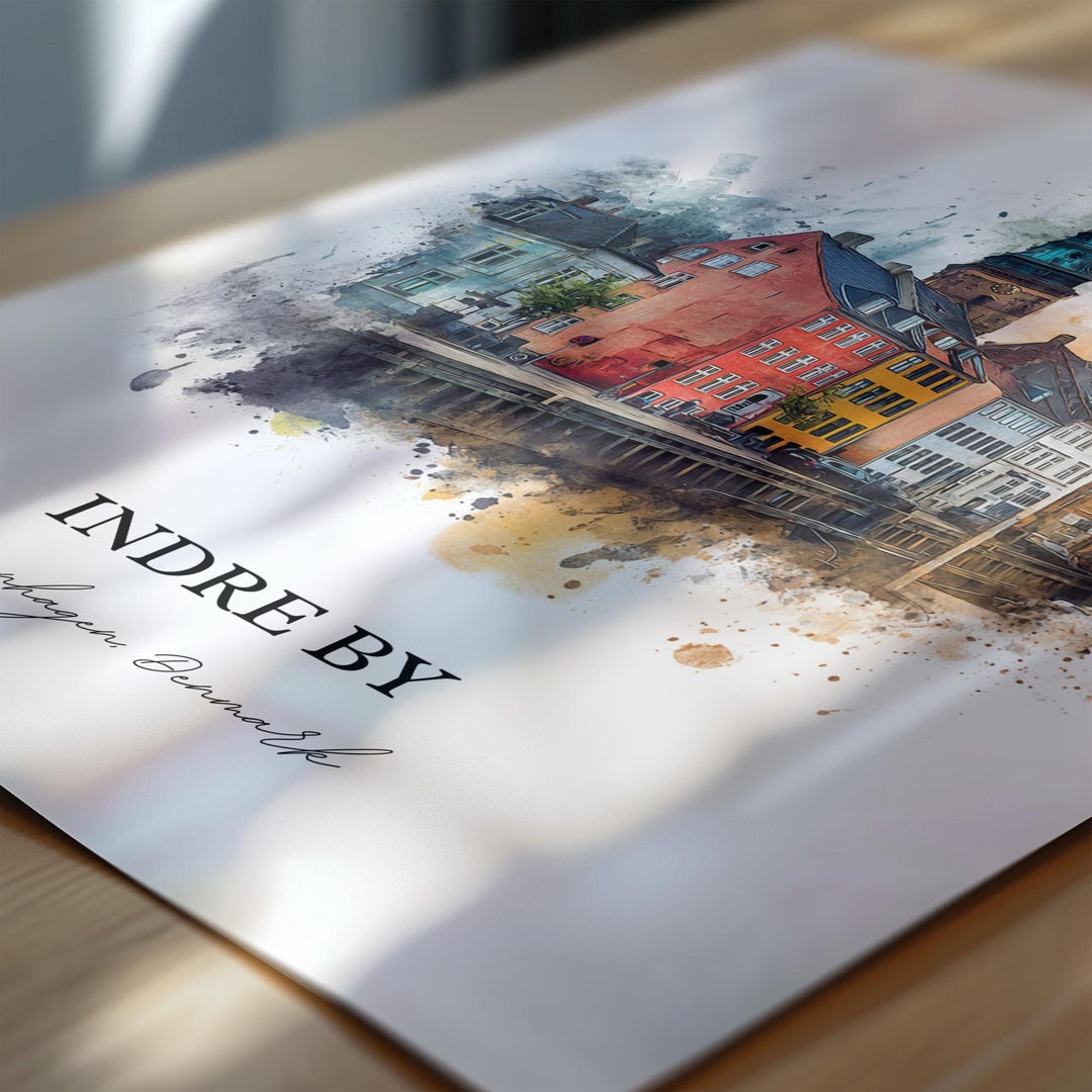 Indre By, Denmark – Watercolor Art Print
